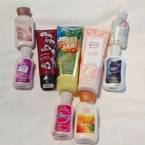 SOLD!!!!!Bath and body works hand cream and body lotions- nine in total